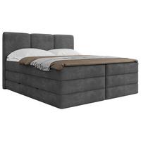 Boxspringbett Mit Bettkasten 180x200 Cm Castel V - Anthrazit/Schwarz, MODERN, Holz/Holzwerkstoff (180/200cm) - MID.YOU
