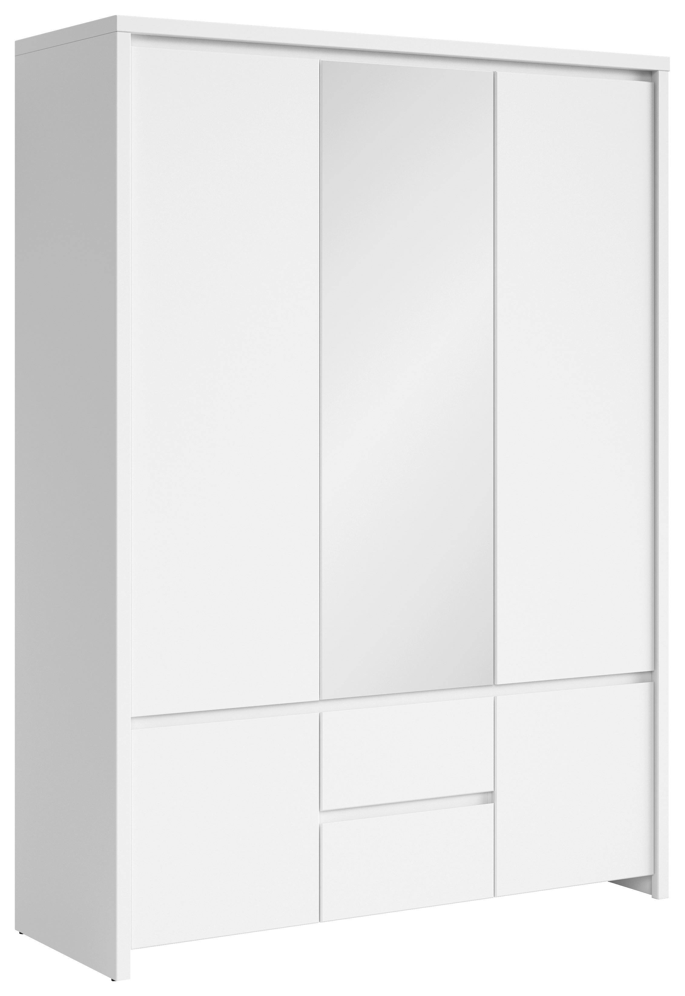 Drehtürenschrank Kaspian - Weiß, MODERN, Glas/Holzwerkstoff (153,5/211/55,5cm) - MID.YOU