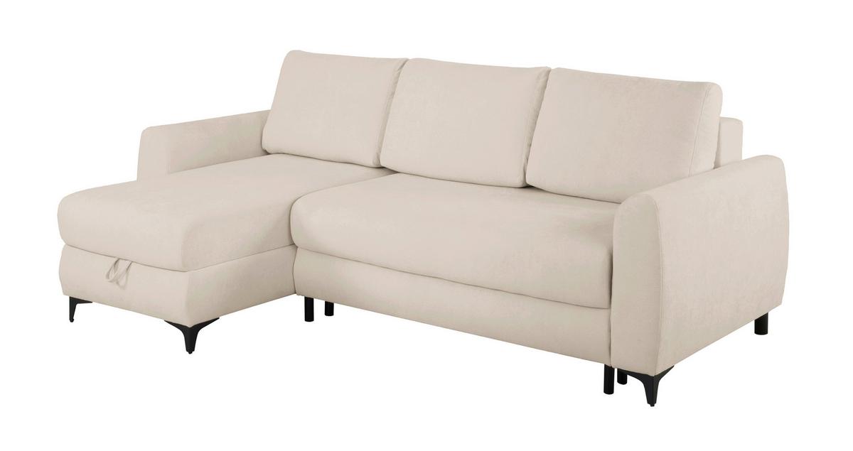 Ecksofa Moli, Taupe S: 236x148 cm - Taupe/Schwarz, Design, Textil (236/148cm) - MID.YOU