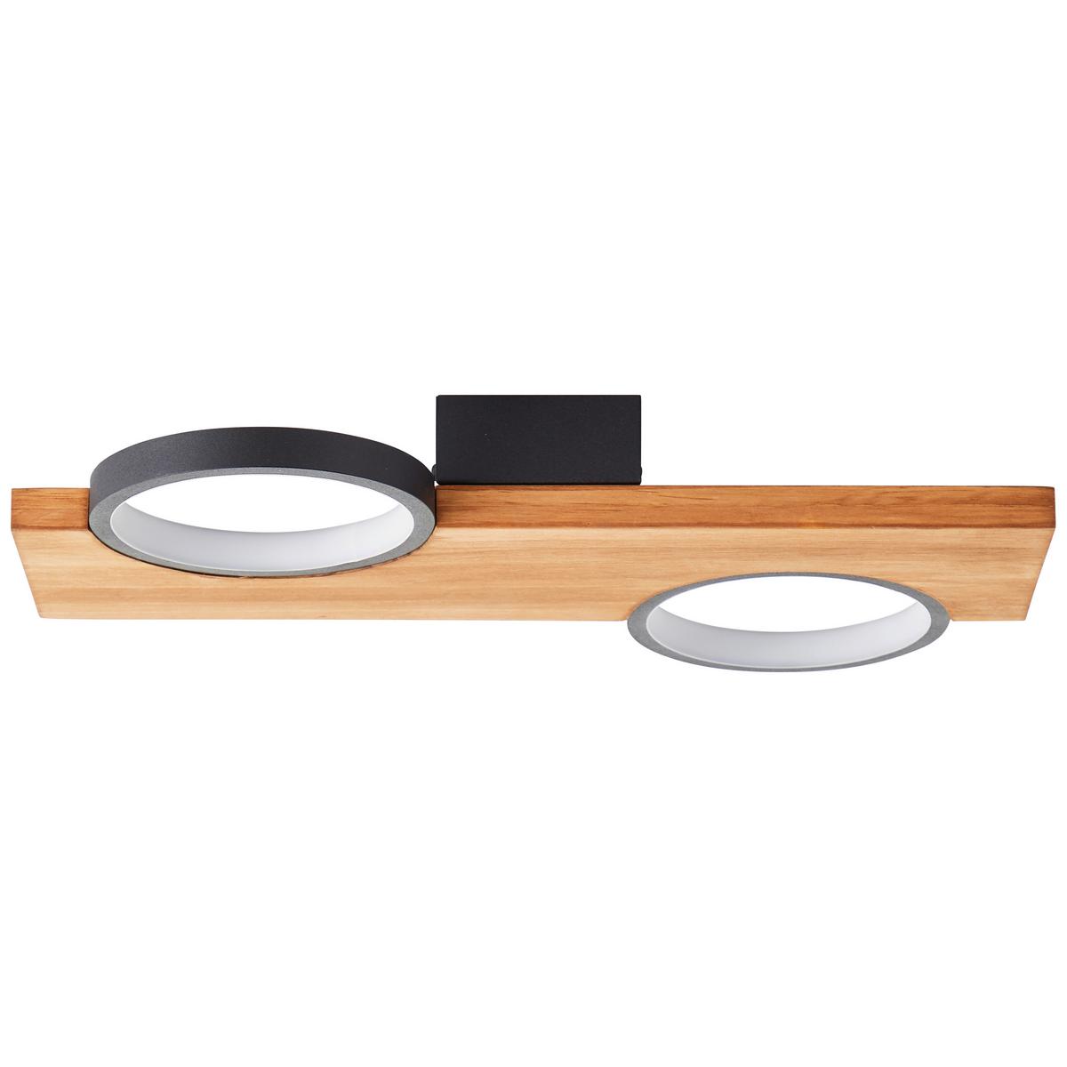 Led-deckenleuchte G99936/76 Cheesy - Hellbraun/Schwarz, Natur, Holz/Metall (5,2/40/25cm) - Brilliant