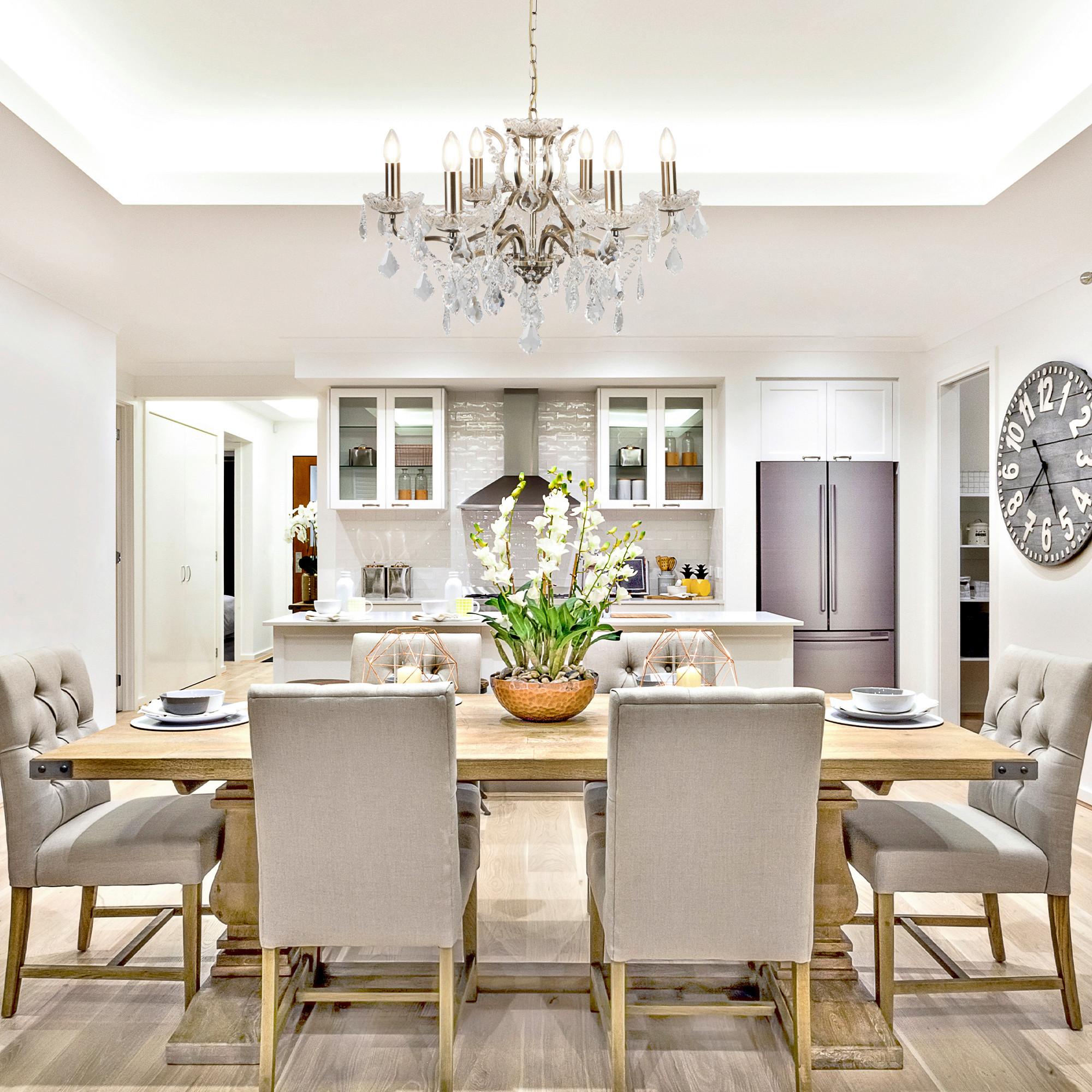 Kristall-Hängeleuchte Paris 8736-6ab - Klar, Design, Glas/Metall (70/43cm)