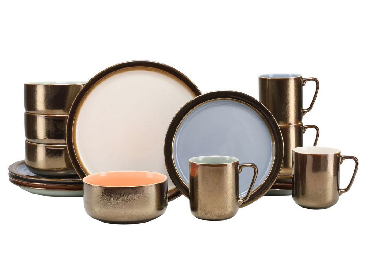Kombiservice Keramik 4 Personen Geschirr Set - Multicolor, Keramik - Creatable