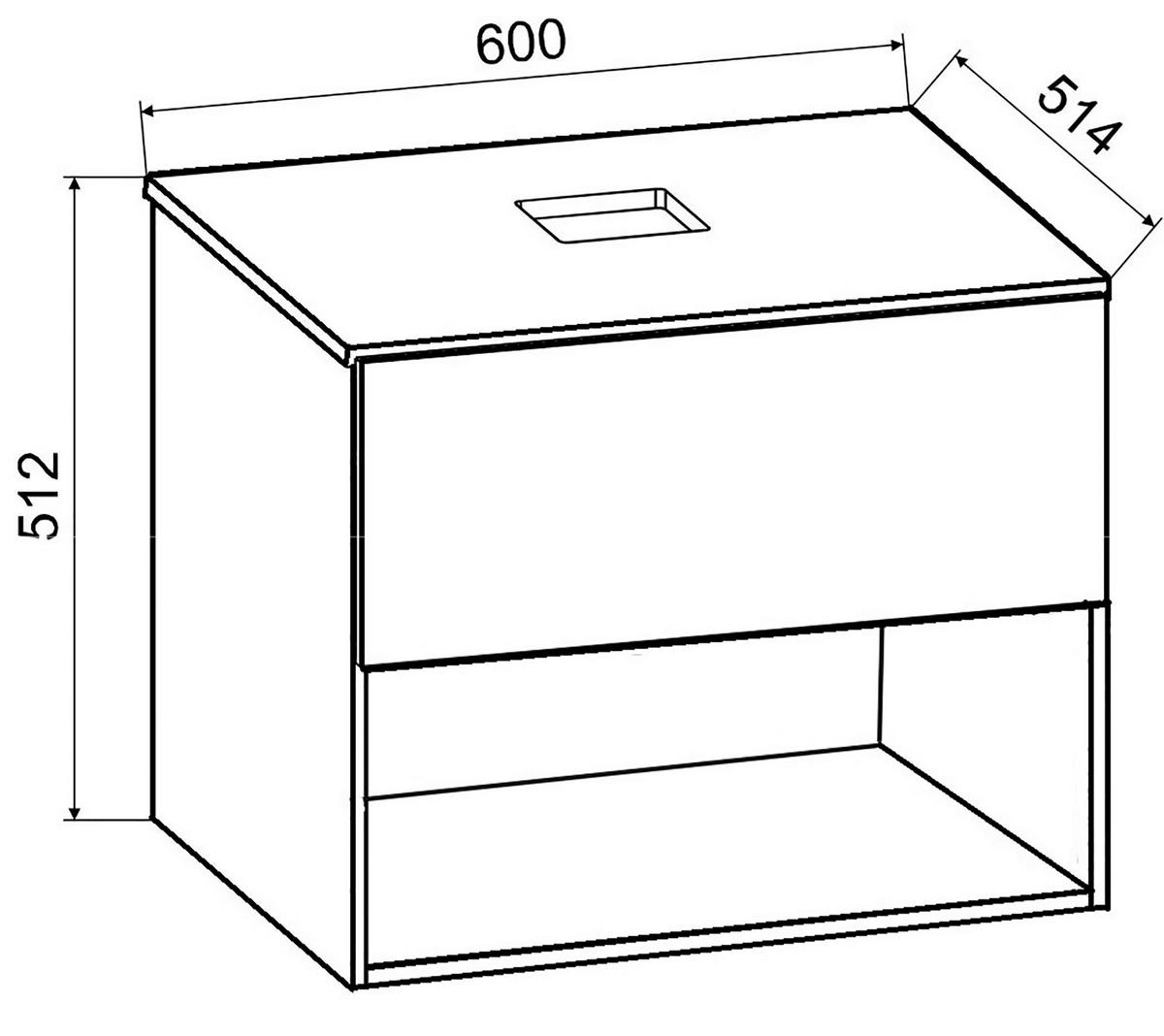 Badmöbel-Set 2-Tlg. Lendas B: 60 cm Anthrazit/Eiche Dekor - Honigeiche/Eichefarben, MODERN, Keramik/Holzwerkstoff (60cm) - MID.YOU
