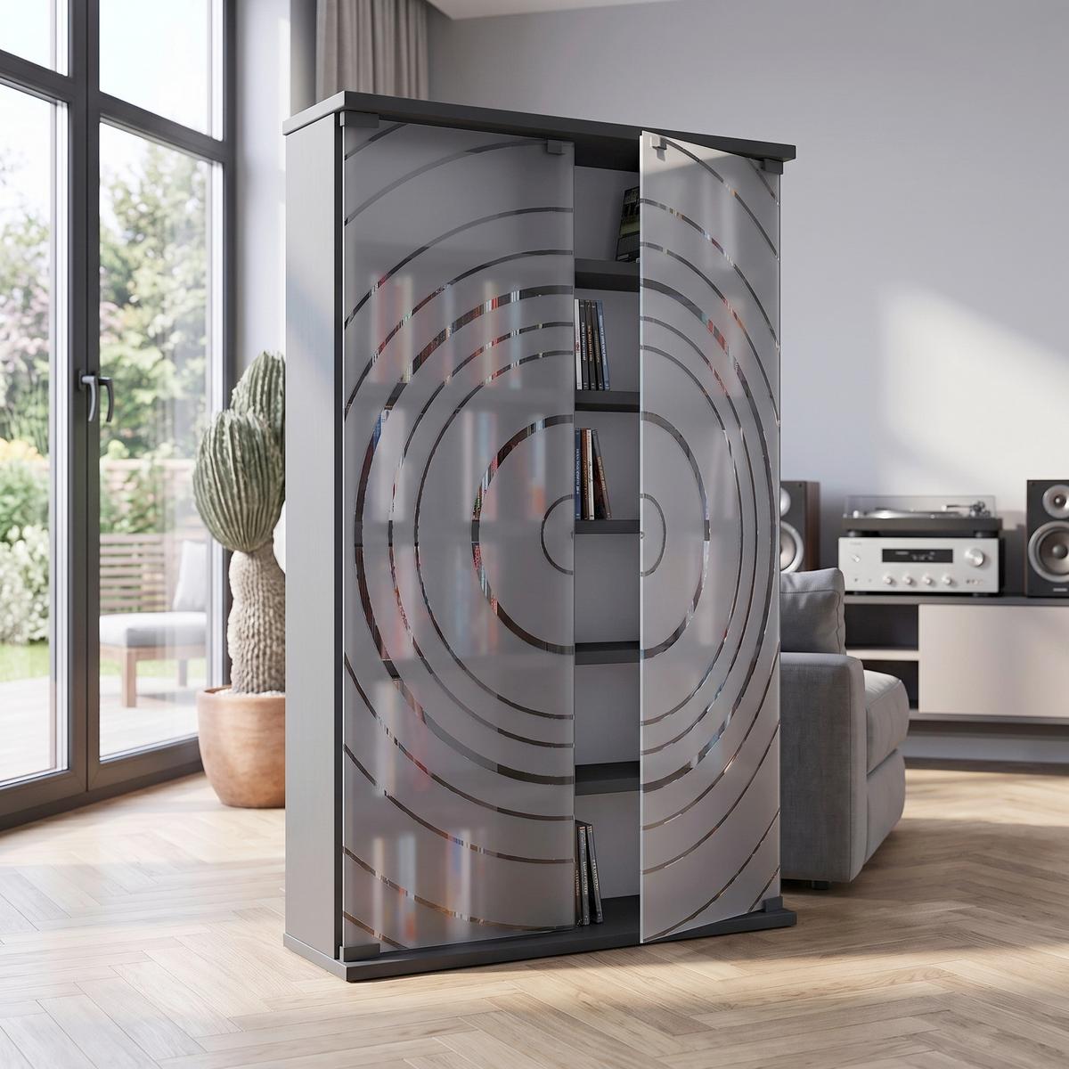 CD-REGAL Tilano Anthrazit B: 60 cm - Anthrazit, Design, Glas/Holzwerkstoff (60/92/18cm) - MID.YOU