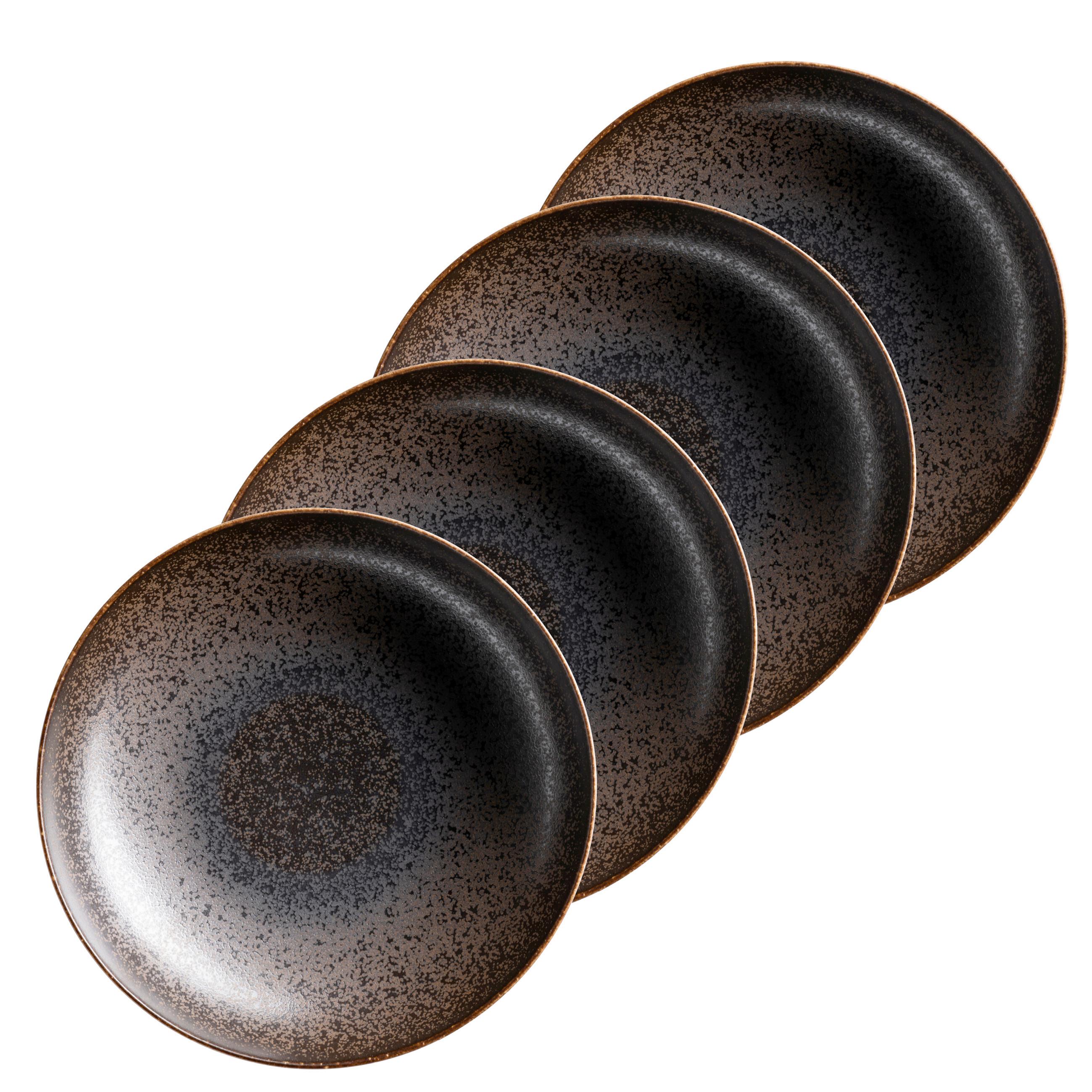 Pastatellerset Powerful Braun Schwarz - Schwarz/Braun, Basics, Keramik - Mäser