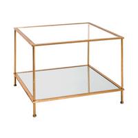 Beistelltisch Mit Glasplatten Paris, Goldfarben - Goldfarben, Basics, Glas/Metall (60/45/60cm)