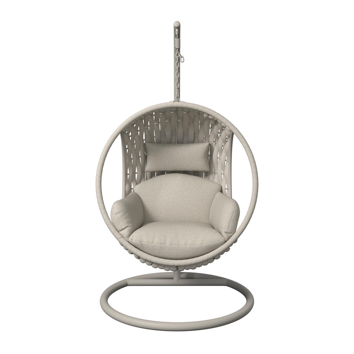 ZÁVESNÉ KRESLO MIRA - krémová, Modern, kov/textil (107/196/120cm) - Bessagi Garden