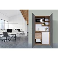 Schrankküche Mit E-geräte / Spüle 104 Cm - Edelstahlfarben/Eichefarben, Basics, Holzwerkstoff/Metall (104/193/67cm) - Respekta