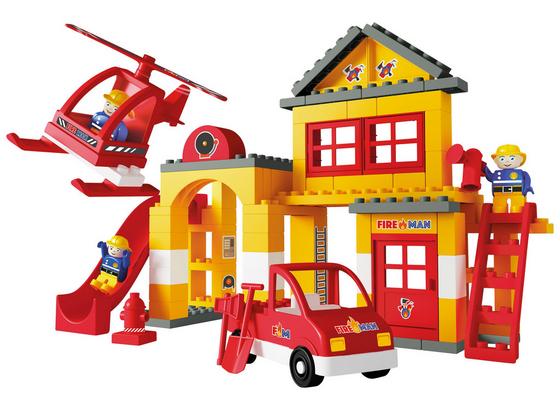 Bausteine Unico Plus Feuerwehrstation - Gelb/Rot, Kunststoff - Unico Plus Bausteine Unico Plus Feuerwehrstation - Gelb/Rot, Kunststoff - Unico Plus