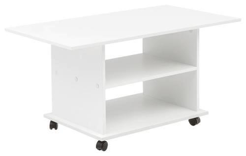 Konferenční stůl bílý - bílá, Moderní, kompozitní dřevo/plast (95/54,5/51cm) - MID.YOU
