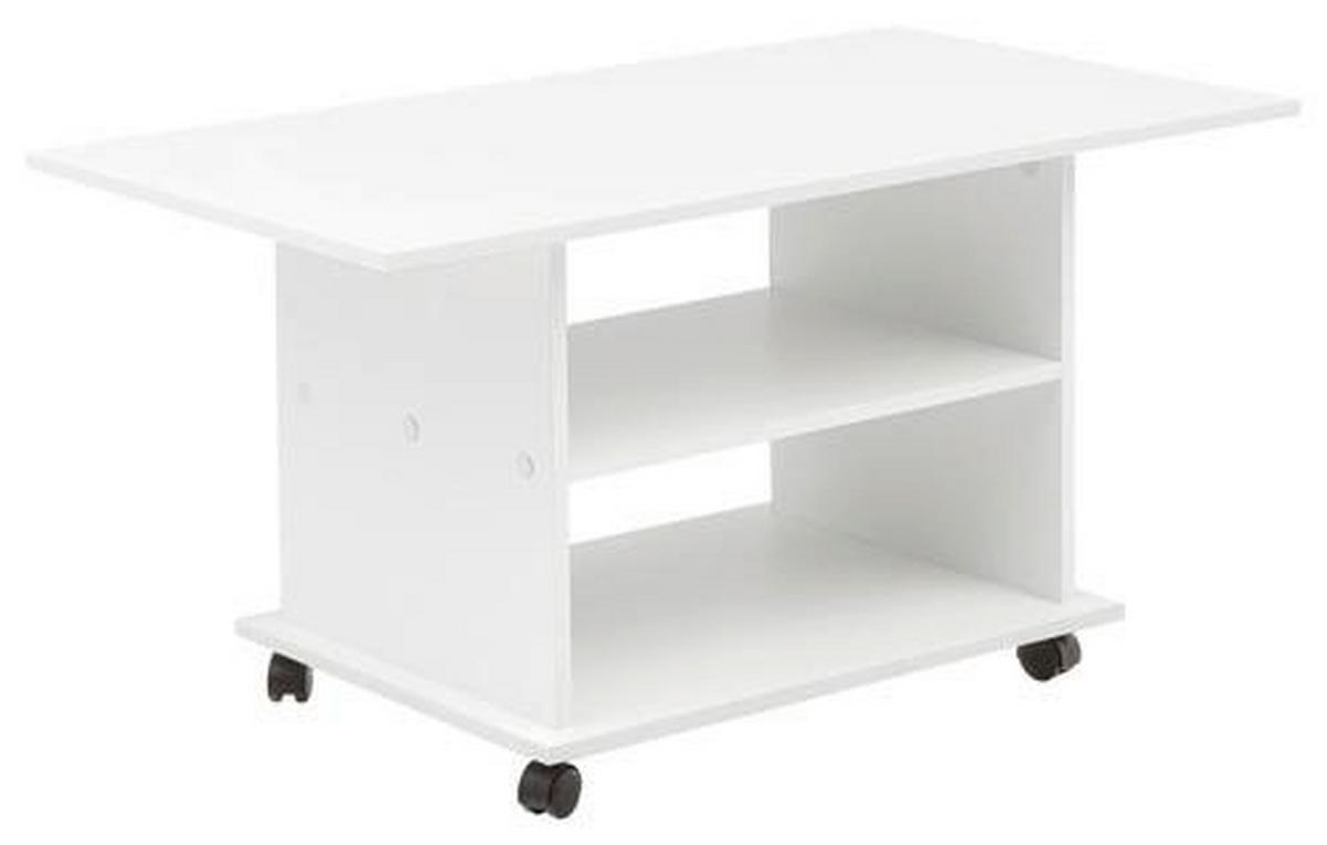 Konferenční stůl bílý - bílá, Moderní, kompozitní dřevo/plast (95/54,5/51cm) - MID.YOU