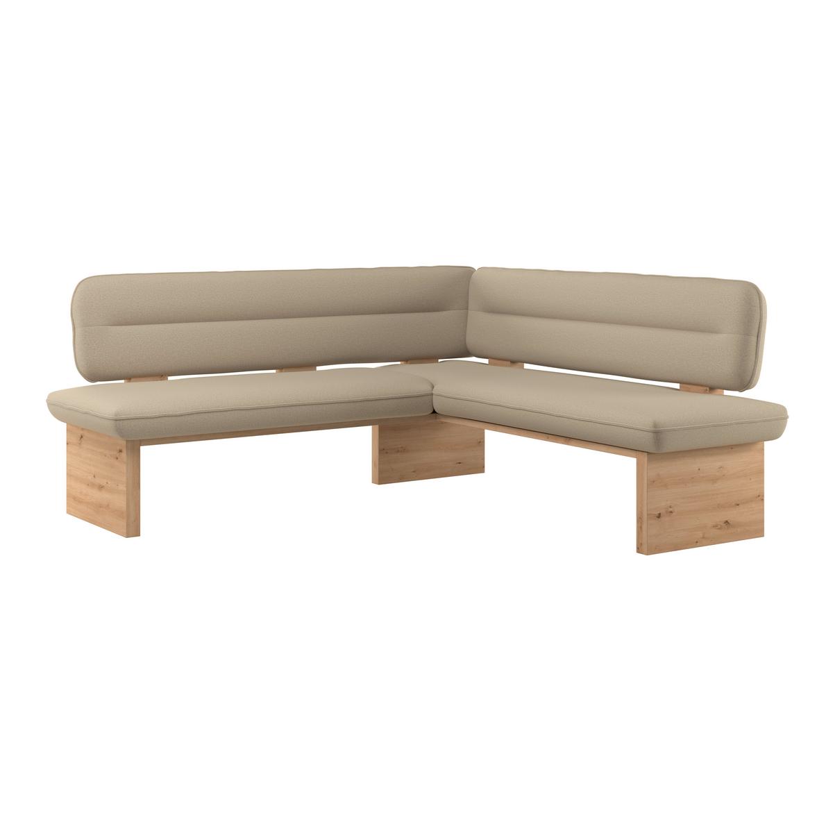 Eckbank Beluna Ii Webstoff Beige, B: 232cm - Eichefarben/Beige, KONVENTIONELL, Holz/Textil (232/170cm) - James Wood