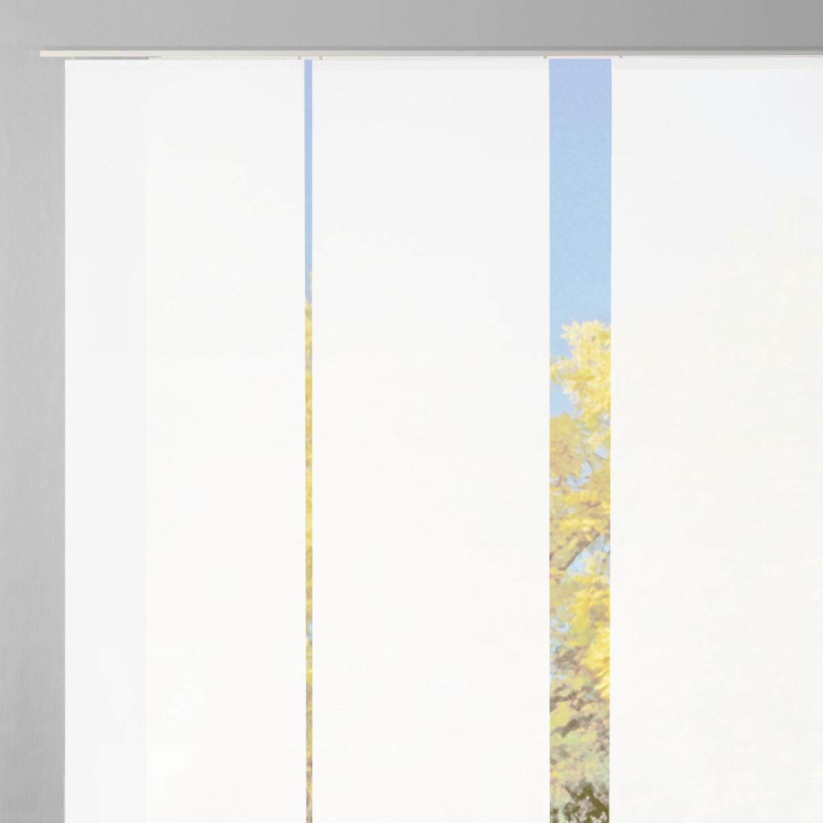Flächenvorhang 6-tlg. Rom B: 60 Cm, Weiß Halbtransparent - Weiß, MODERN, Textil (60/245cm)
