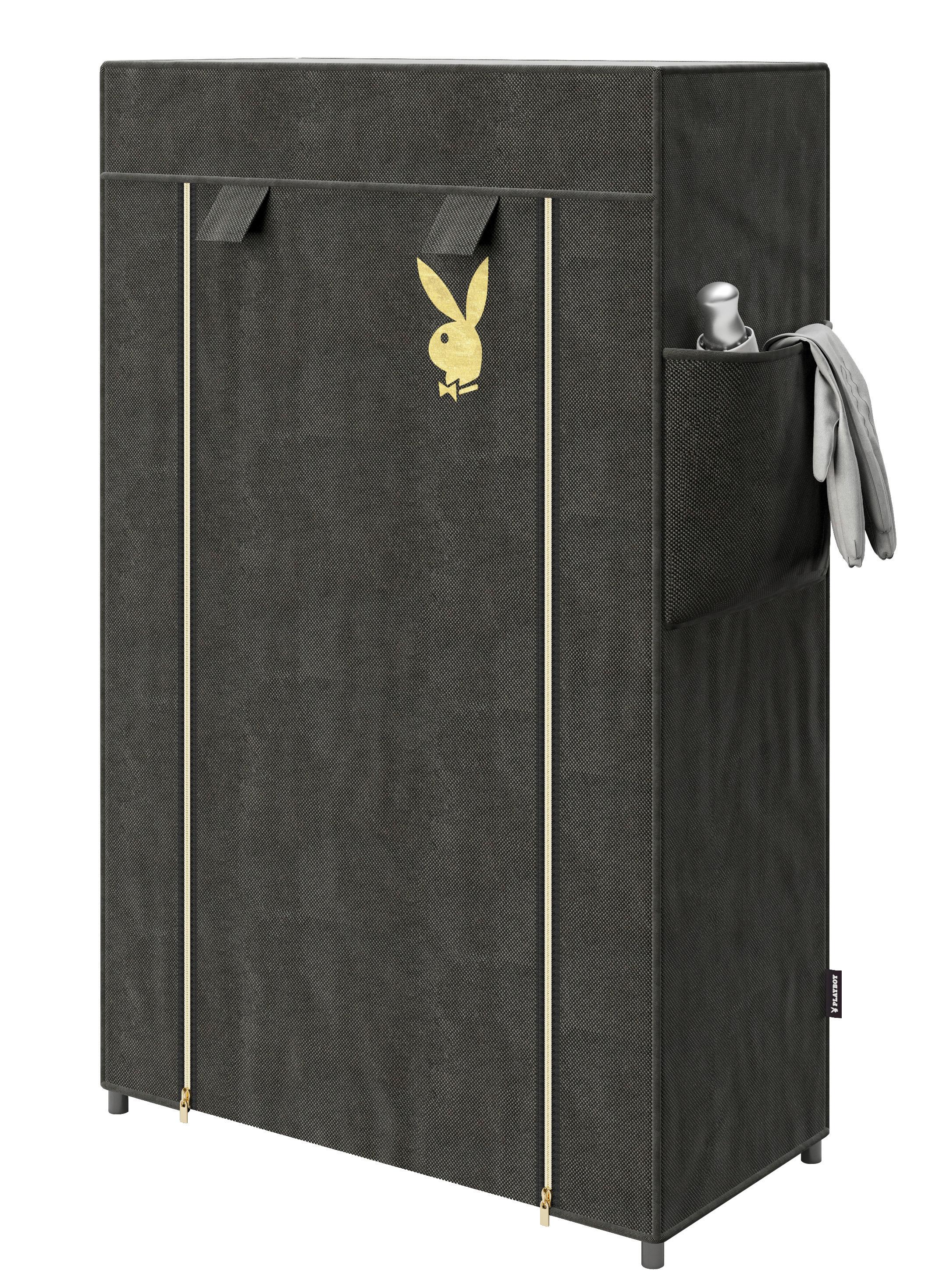 Stoffschrank in Schwarz und Gold