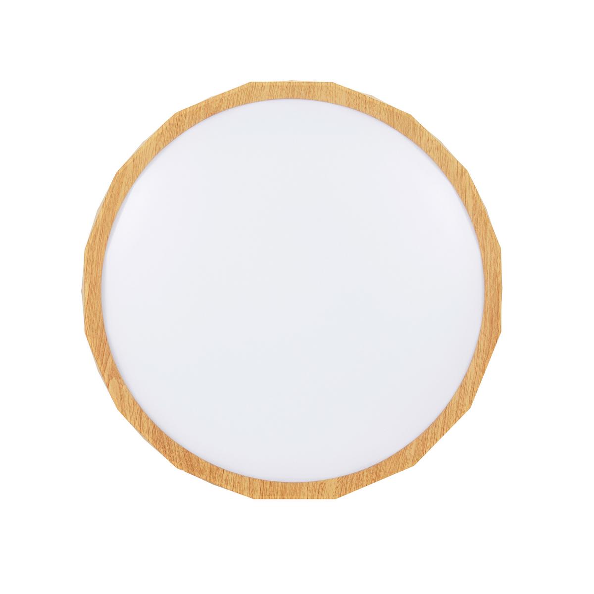 Led-deckenleuchte 13-17666 Cadix - Weiß, Natur, Holz/Kunststoff (38.5/38.5/7cm)