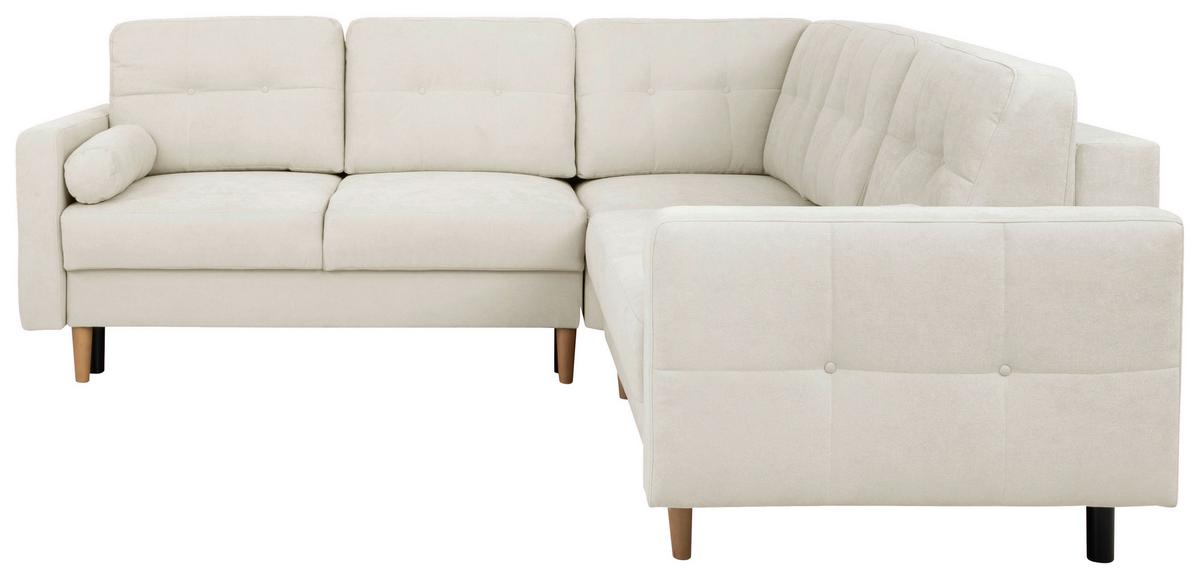 Ecksofa Noret, Weiß S: 242x242 Cm - Buchefarben/Weiß, Design, Textil (242/242cm) - MID.YOU