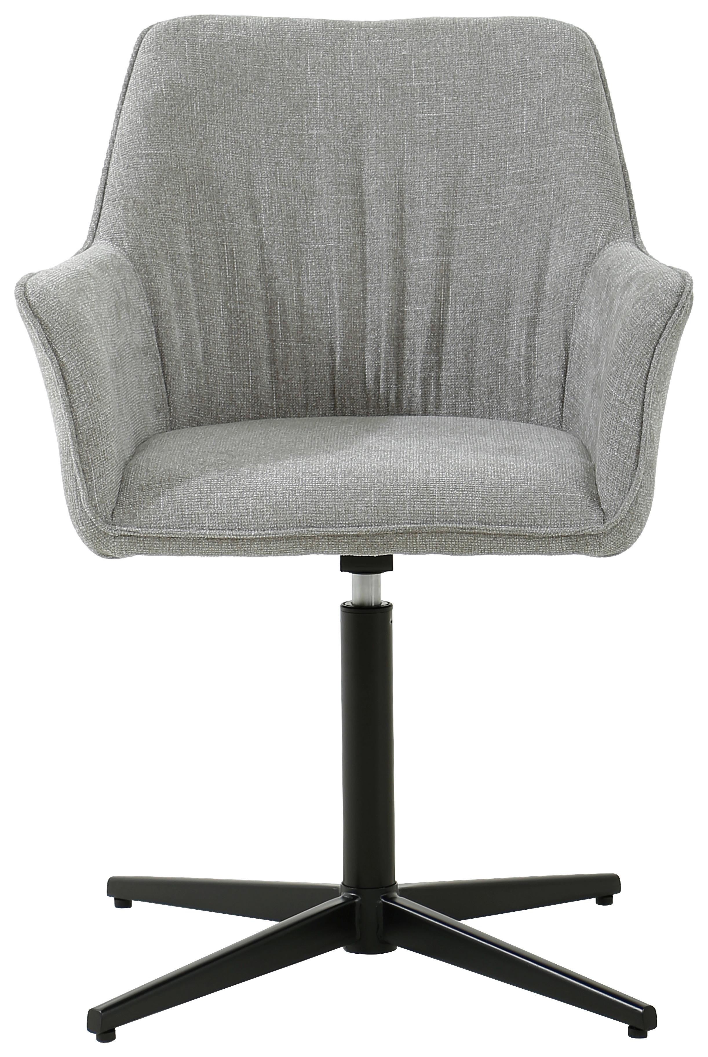 Armlehnstuhl Pat Taupe, Sitzfl. 360° drehbar - Taupe/Schwarz, KONVENTIONELL, Holz/Textil (60/86.5/61cm) - MID.YOU