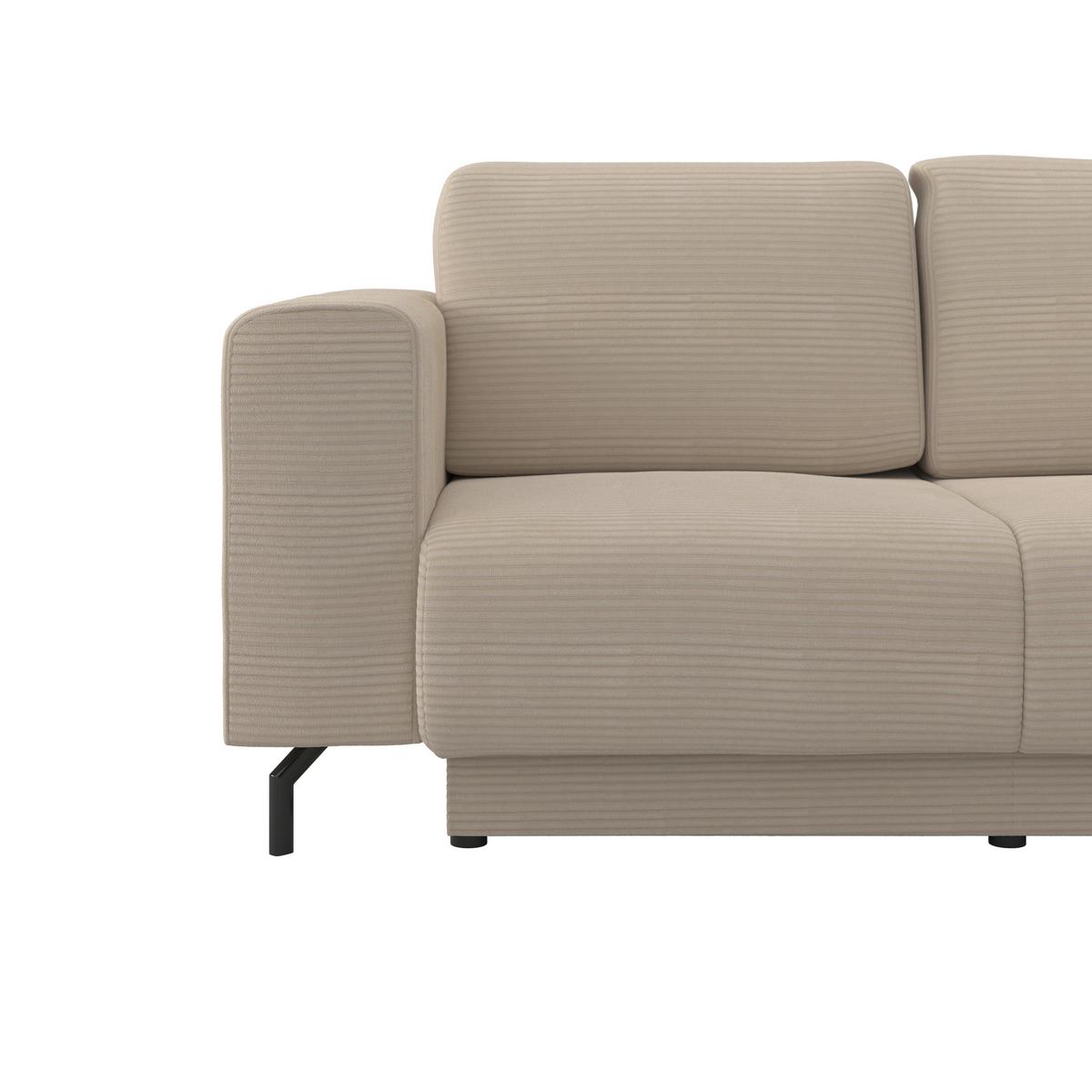 Ecksofa Veni Ecke R - Beige/Schwarz, MODERN, Textil (272/210cm) - Ondega
