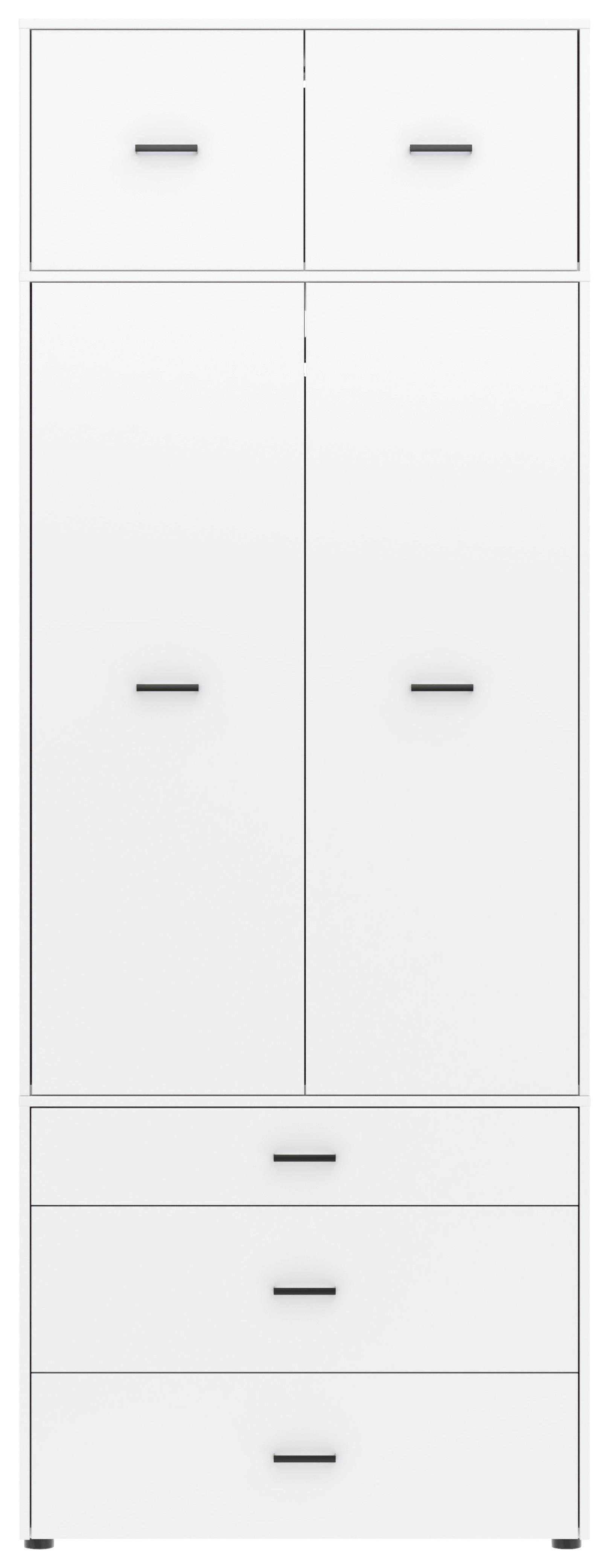 Kleiderschrank Kivo Weiß, B: 90 Cm - Weiß, Basics, Holzwerkstoff (90/239,40/52,1cm)