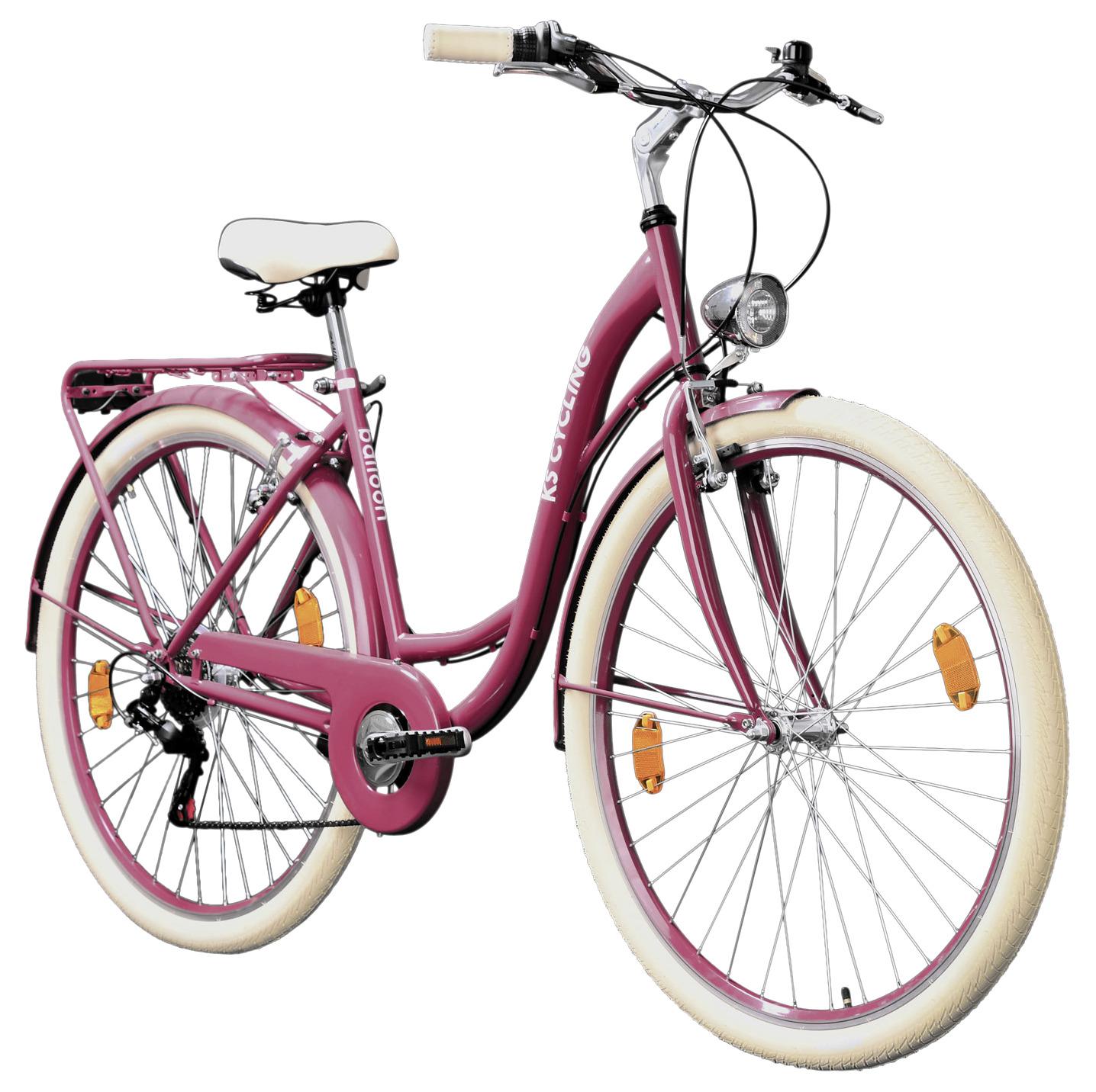 Citybike Damen 28 Zoll Balloon Rot 6 Gänge - Rot, Basics, Metall (180/70/80cm) - Da Capo