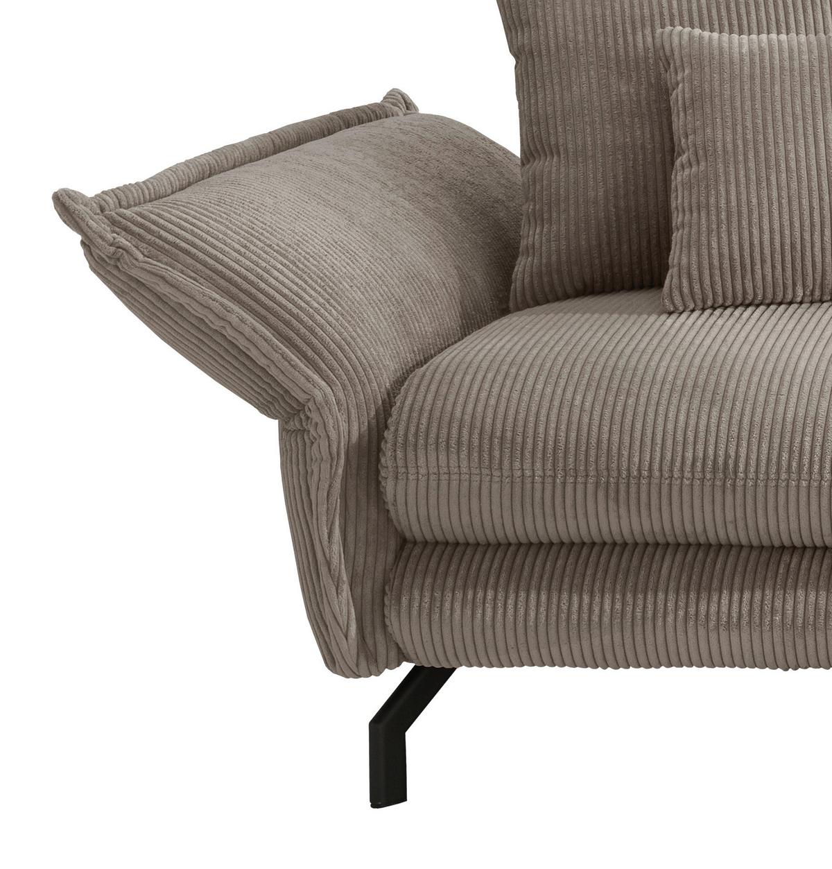 Ecksofa Lava Graubraun S: 255/180 Cm - Graubraun/Schwarz, MODERN, Textil (255/180cm) - Livetastic