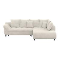 Ecksofa mit Schlaffunktion Mendoza New Chenille 309x197cm - Greige/Schwarz, KONVENTIONELL, Textil (309/197cm) - Ondega