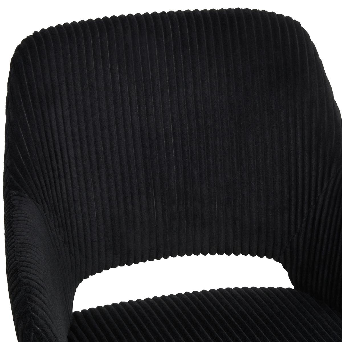 Armlehnstuhl Pina Cord Schwarz, B: 57 Cm - Schwarz, KONVENTIONELL, Holz/Textil (57/83.5/63cm) - MID.YOU