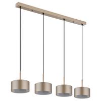 LED-HÄNGELEUCHTE 3000K, 40W, 5100lm - Champagner/Transparent, Design, Kunststoff/Metall (86/15/150cm) - Globo