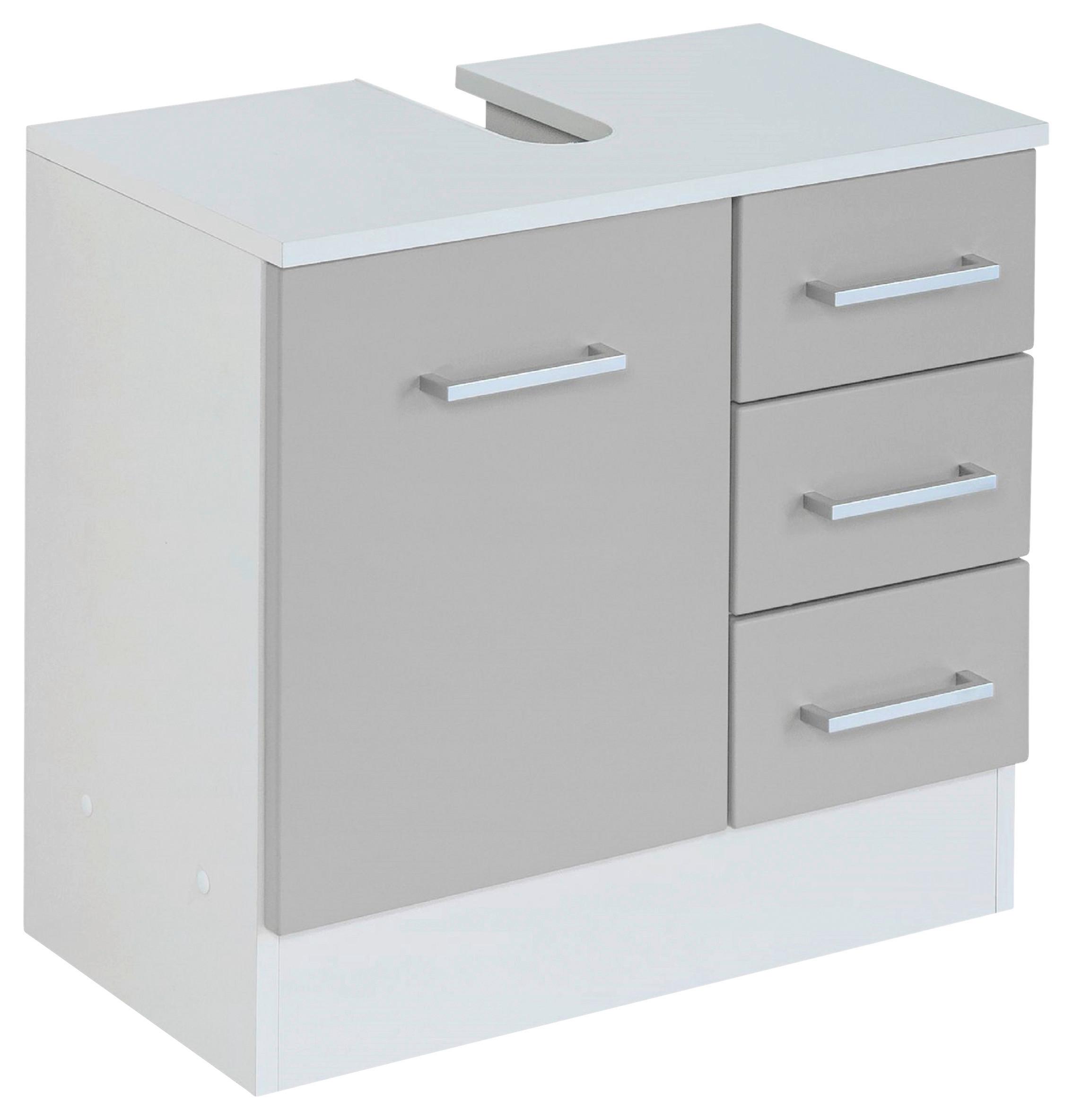 Waschbeckenunterschrank Riga Hellgrau/Weiß B: 60 cm - Hellgrau/Weiß, MODERN, Holzwerkstoff (60/56/35cm) - Held