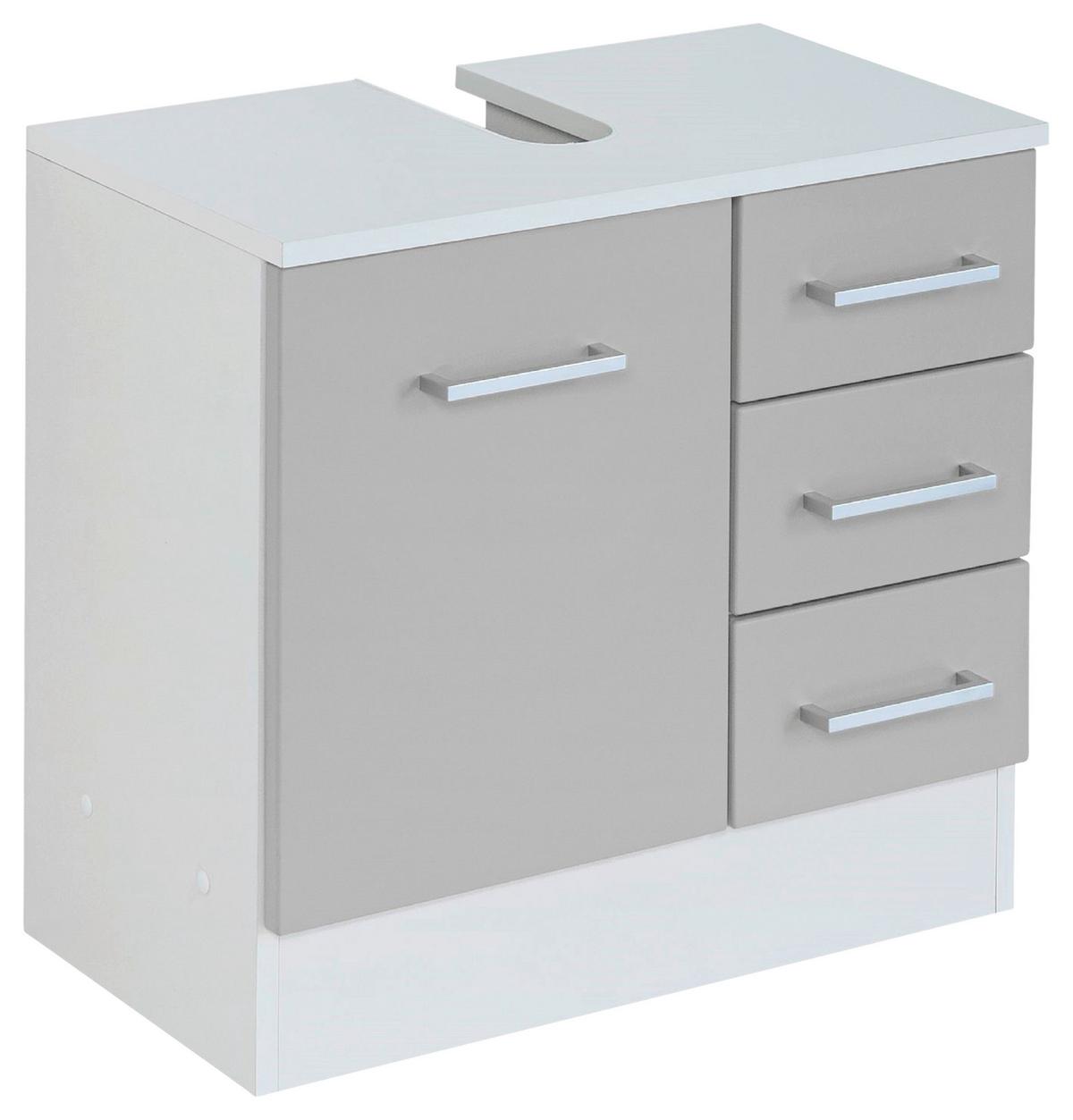 Waschbeckenunterschrank Riga Hellgrau/Weiß B: 60 cm - Hellgrau/Weiß, MODERN, Holzwerkstoff (60/56/35cm) - Held