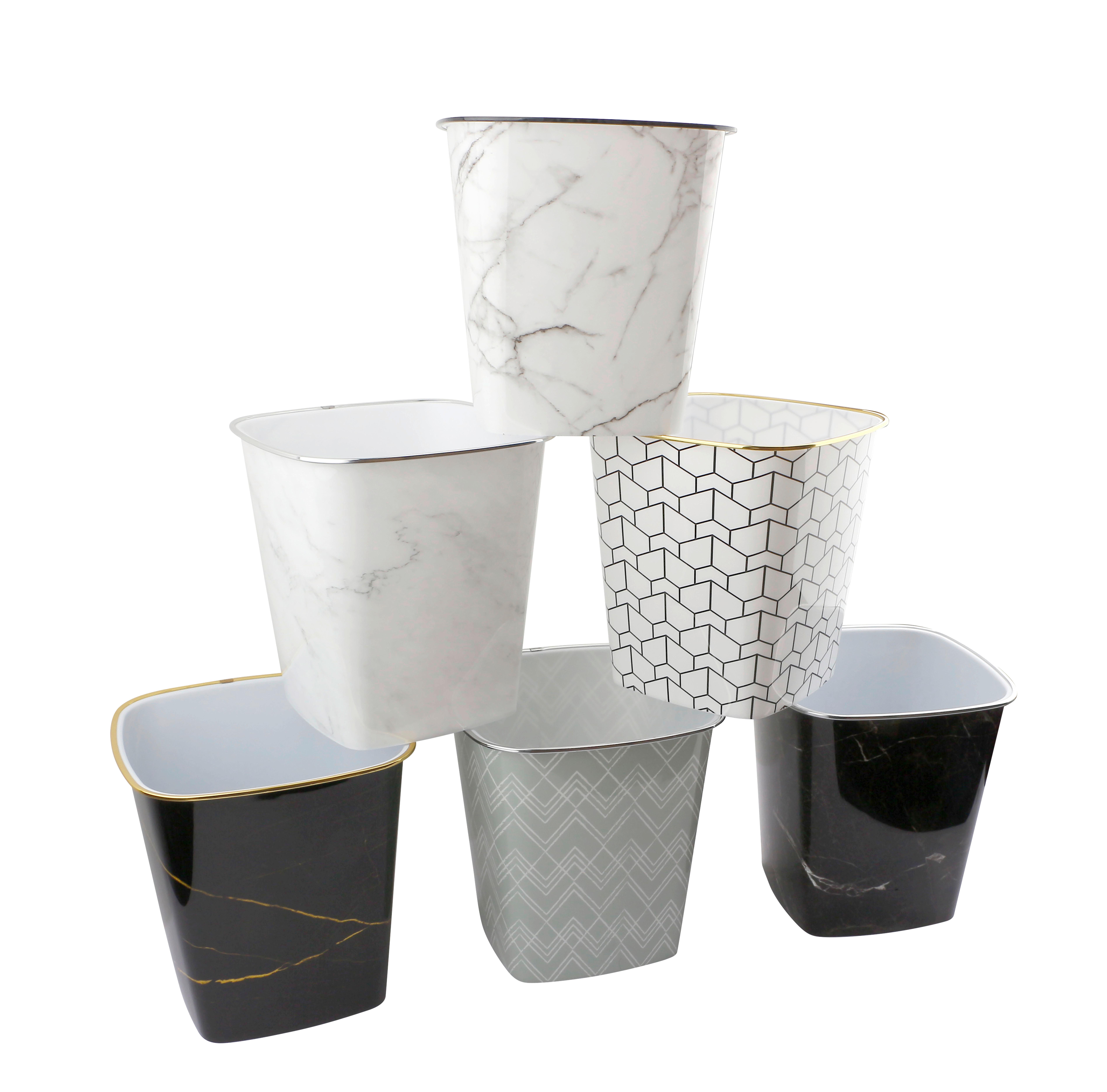 Abfalleimer Chris - Goldfarben/Schwarz, KONVENTIONELL, Kunststoff (25,5/25,5/26cm) - Ondega