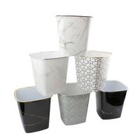 Abfalleimer Chris - Goldfarben/Schwarz, KONVENTIONELL, Kunststoff (25,5/25,5/26cm) - Ondega