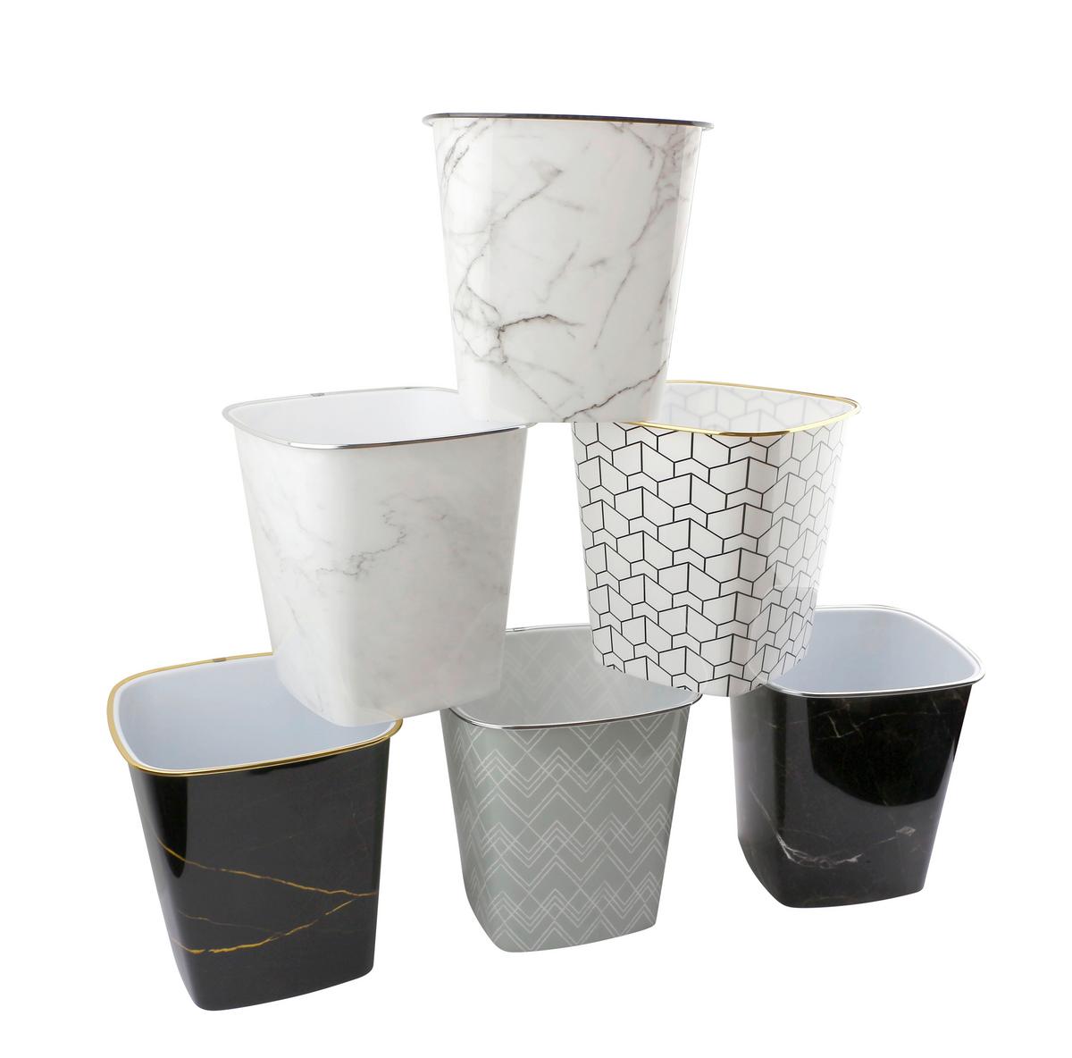 Abfalleimer Chris - Goldfarben/Schwarz, KONVENTIONELL, Kunststoff (25,5/25,5/26cm) - Ondega