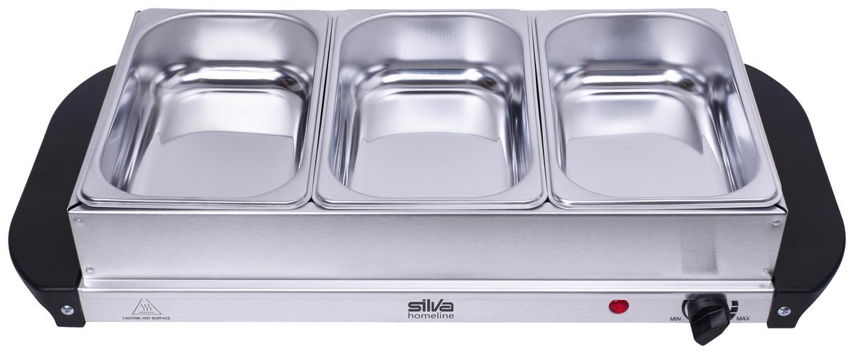 Chafing-Dish Sh 3.1 Buffetwärmer - Edelstahlfarben/Schwarz, Trend, Kunststoff/Metall (54,7/14/26,3cm) - Silva Schneider