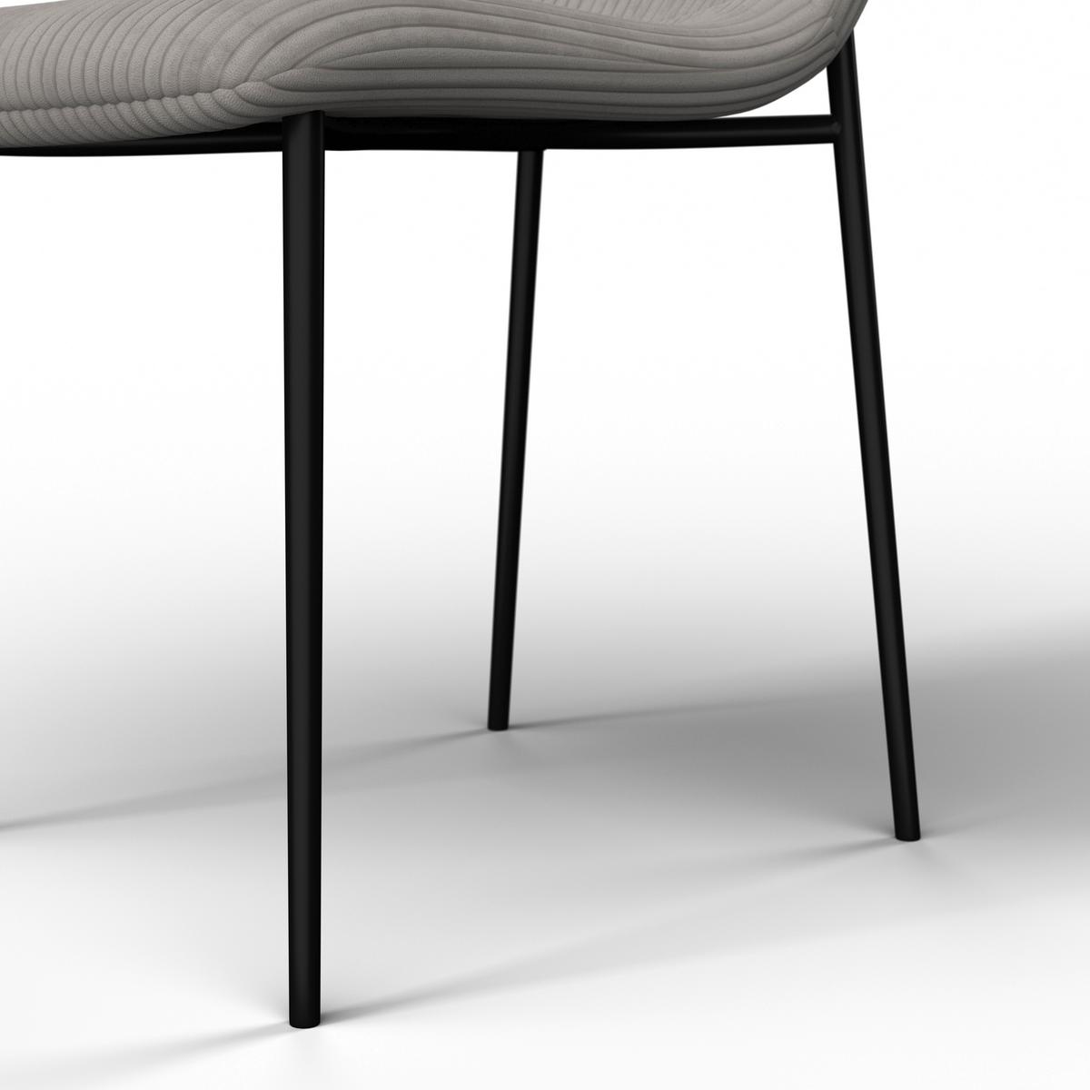 Stolička AMY - čierna/svetlosivá, Modern, kov/drevo (45/85/55cm) - Bessagi Home