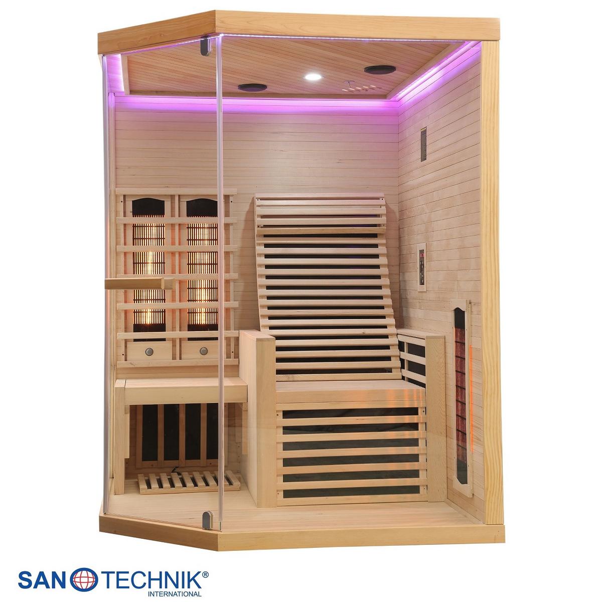 INFRAROTKABINE Carbon Naturfarben B: 150 cm - Naturfarben, KONVENTIONELL, Holz (150/150/195cm) - Sanotechnik
