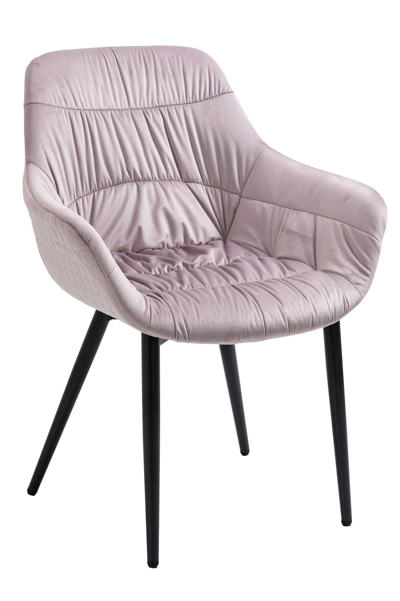 Armlehnstuhl Rosa B: 63 Cm - Schwarz/Rosa, MODERN, Textil/Metall (63/81,5/61cm) - Livetastic