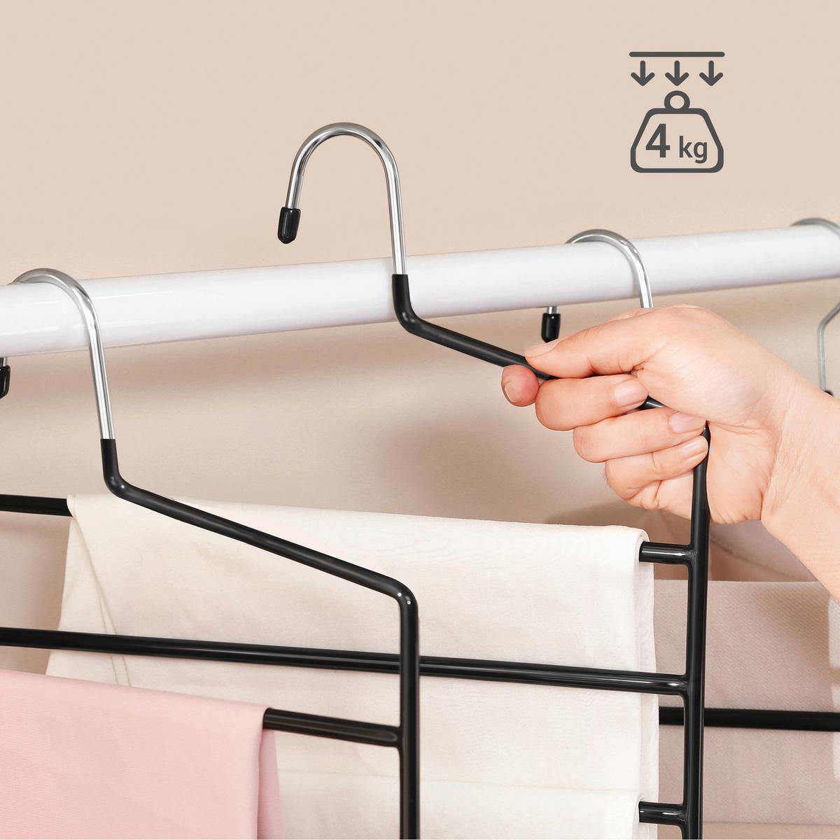 Kleiderbügelset Metal Hanger Schwarz B: 32 cm - Schwarz, Basics, Kunststoff/Metall (32cm)