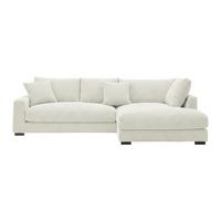 Rohová sedačka PEDRO, pravá, krémový manšestr - černá/krémová, Moderní, textil/plast (300/190cm) - Mömax
