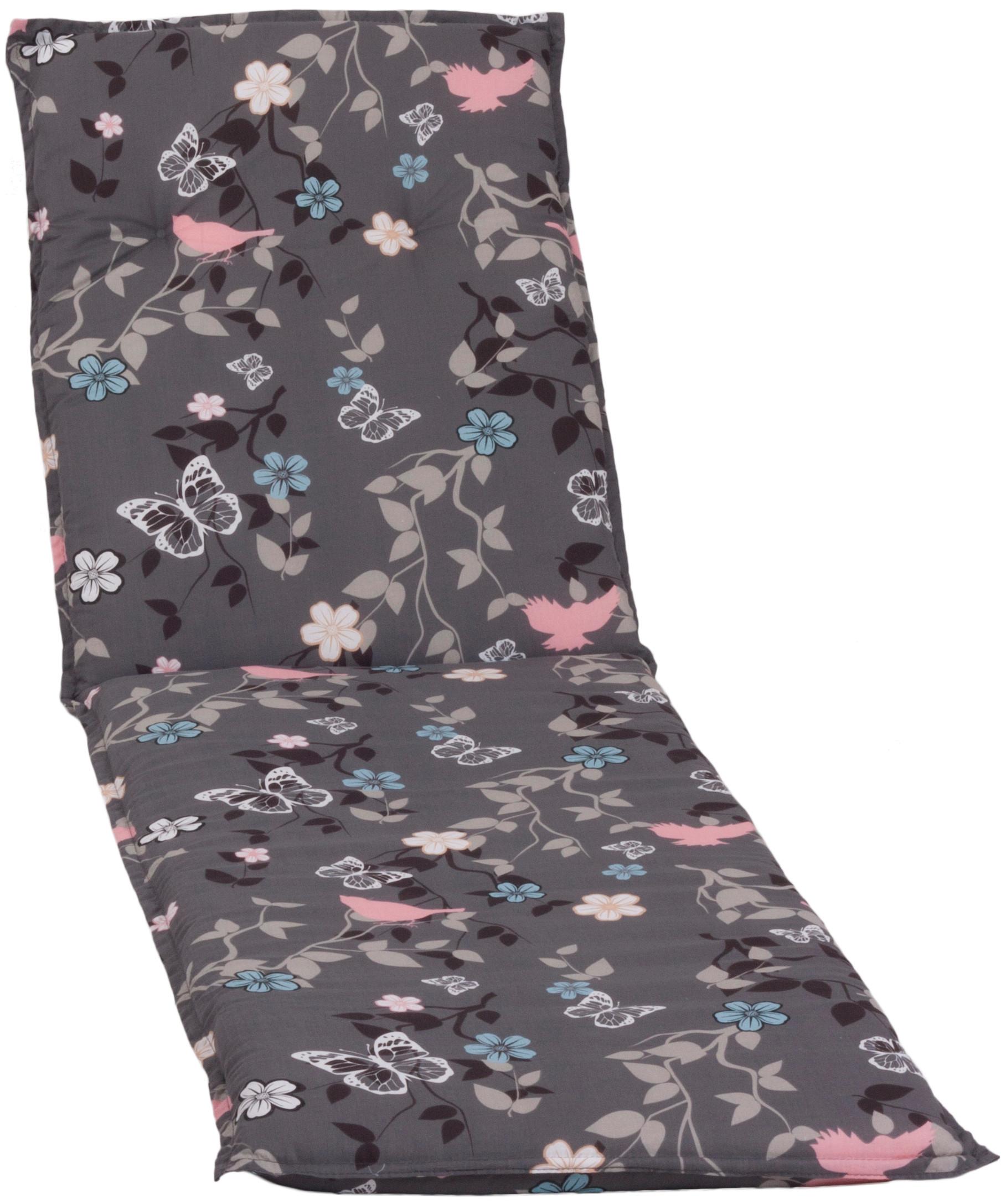 Auflage für Liege Bregenz 193x60x6 cm Grau / Rosa - Rosa/Grau, Basics, Textil (193/60/6cm) - Gardenson