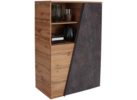 Komoda Highboard Venedig - farby dubu/tmavohnedá, Konvenčný, kompozitné drevo (98/138/42cm) Komoda Highboard Venedig - farby dubu/tmavohnedá, Konvenčný, kompozitné drevo (98/138/42cm)