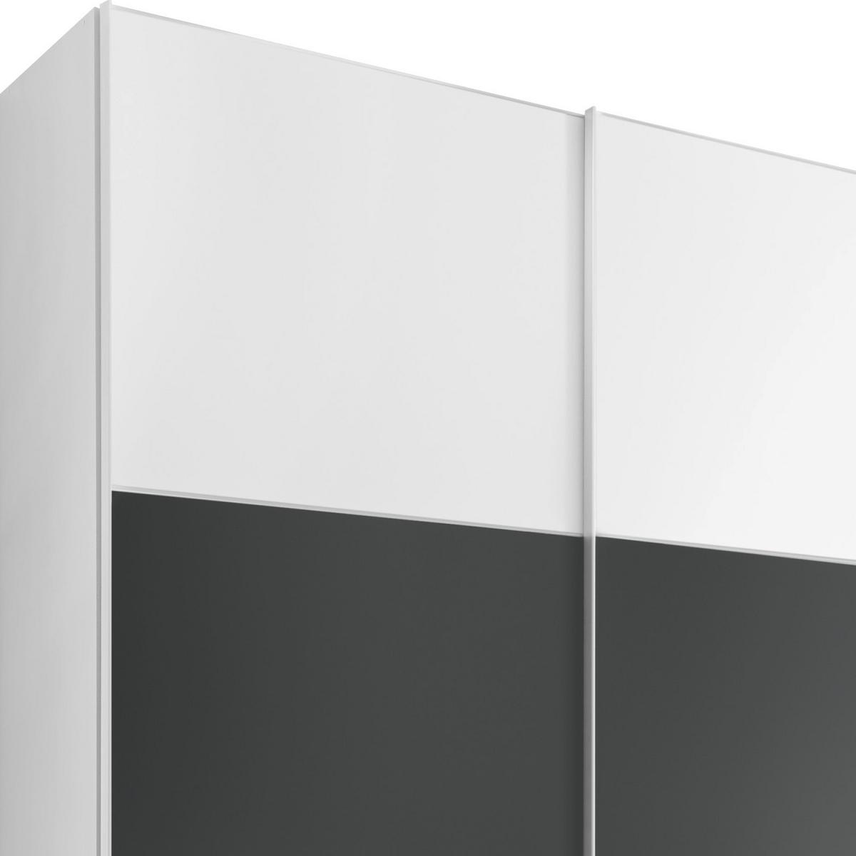 Schwebetürenschrank 298cm Includo, Weiß/anthrazit - Anthrazit/Weiß, Design (298/222/68cm) - MID.YOU
