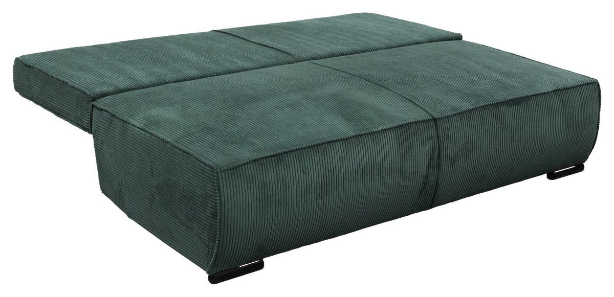 Schlafsofa Flow Grün B: 202 cm - Schwarz/Grün, Design, Textil (202/90/99cm) - MID.YOU