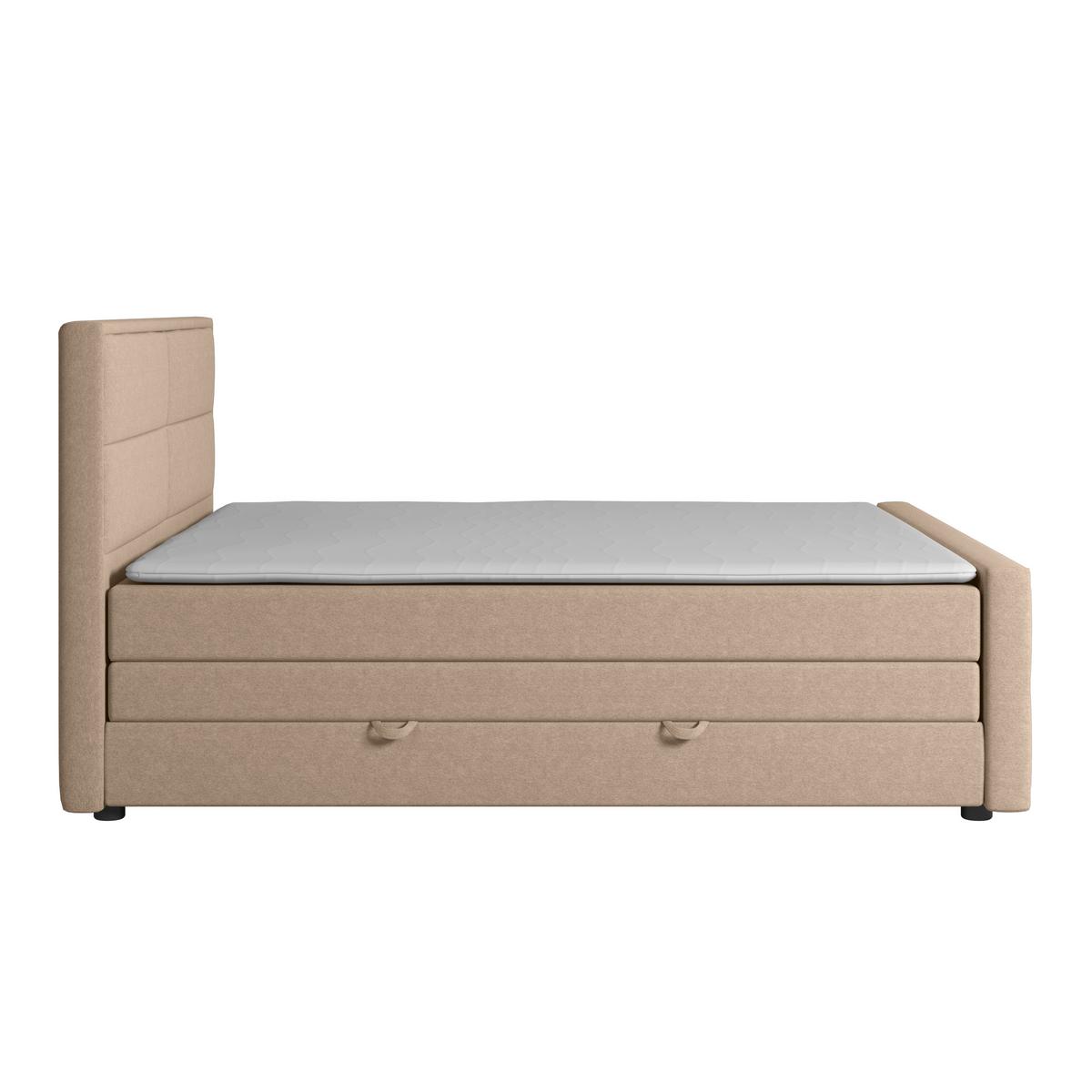 Boxspringbett mit Bettkasten Palermo 180x200 Naturfarben - Schwarz/Naturfarben, MODERN, Karton/Holz (180/200cm) - MID.YOU