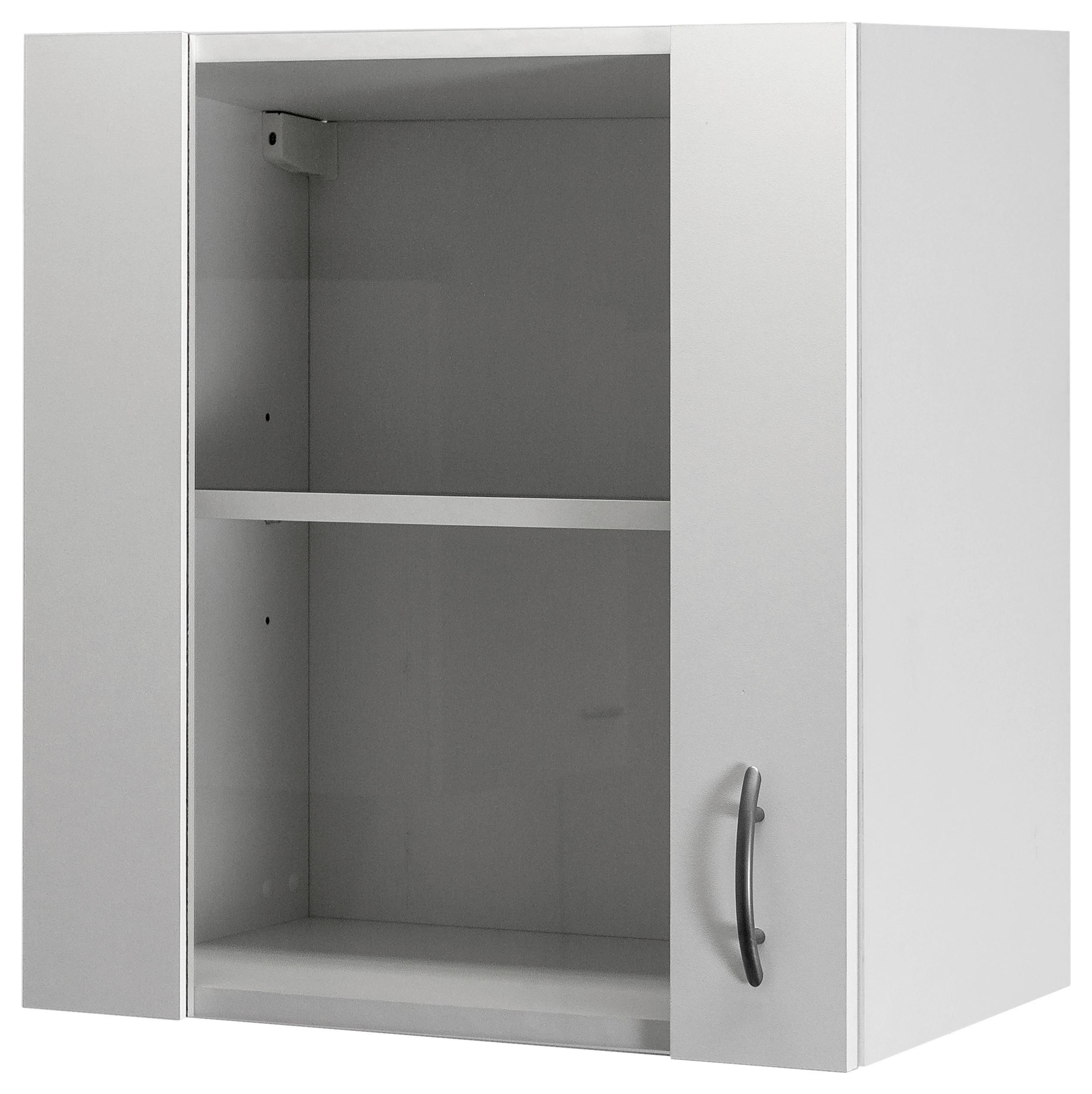 Horní kuchyňská skříňka Wito HG50 bílá - bílá/barvy nerez oceli, kompozitní dřevo/plast (50/54,8/32cm) - MID.YOU