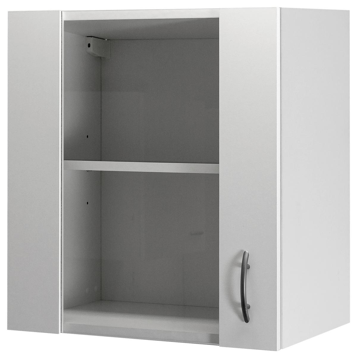Horná kuchynská skrinka Wito HG50 biela - biela/farba ušľachtilej ocele, kompozitné drevo/plast (50/54,8/32cm) - MID.YOU