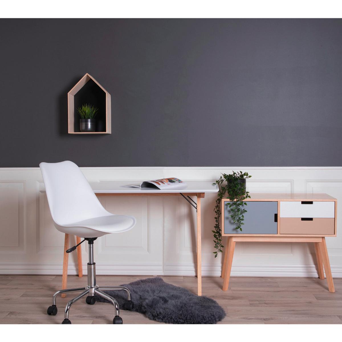 Schreibtisch Vojens B: 120 Cm Weiß Eiche Bianco Dekor - Eiche Bianco/Weiß, MODERN, Holz/Holzwerkstoff (120/75/60cm) - MID.YOU