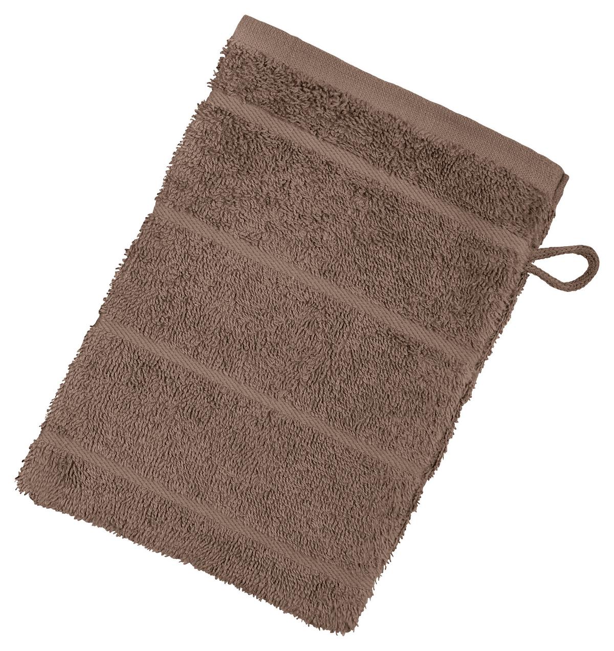 Waschlappen Liliane Taupe Baumwolle Mit Schlaufe - Taupe, KONVENTIONELL, Textil (16/21cm) - Ondega