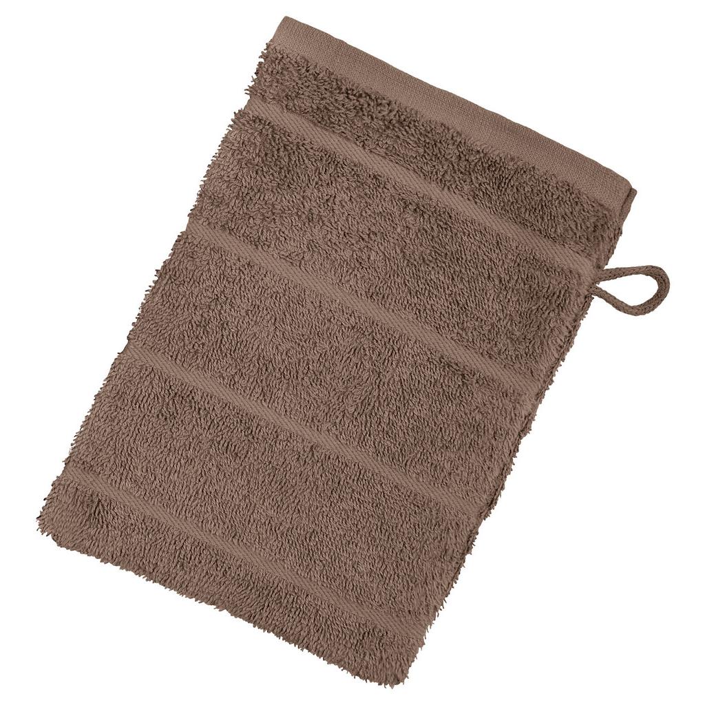 Waschlappen Liliane Taupe Baumwolle mit Schlaufe