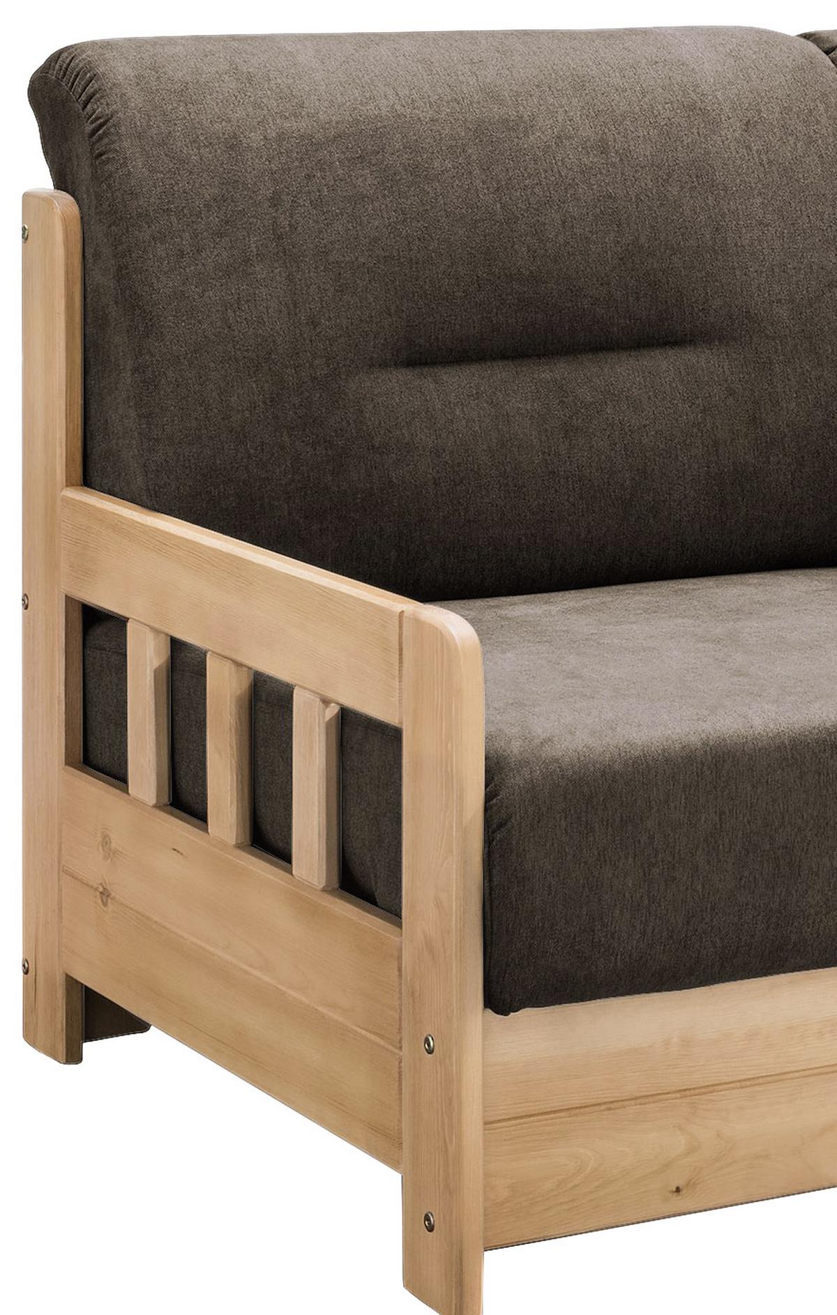 2-Sitzer-Sofa mit Schlaffunkt. Camino Holzkorpus Braun - Dunkelbraun/Honig, LIFESTYLE, Holz/Textil (154/88/90cm) - Livetastic